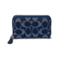 Essential Small Zip Around Card Case In Signature Denim