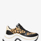 Arla Leopard Print Calf Hair and Leather Trainer