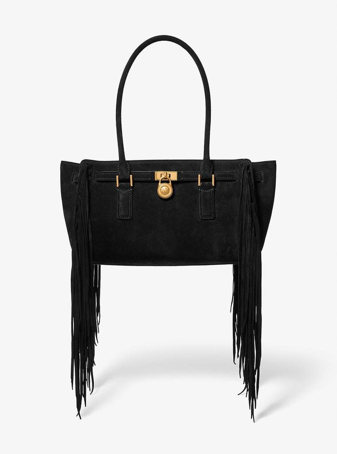 Hamilton Moderne Small Fringed Suede Satchel