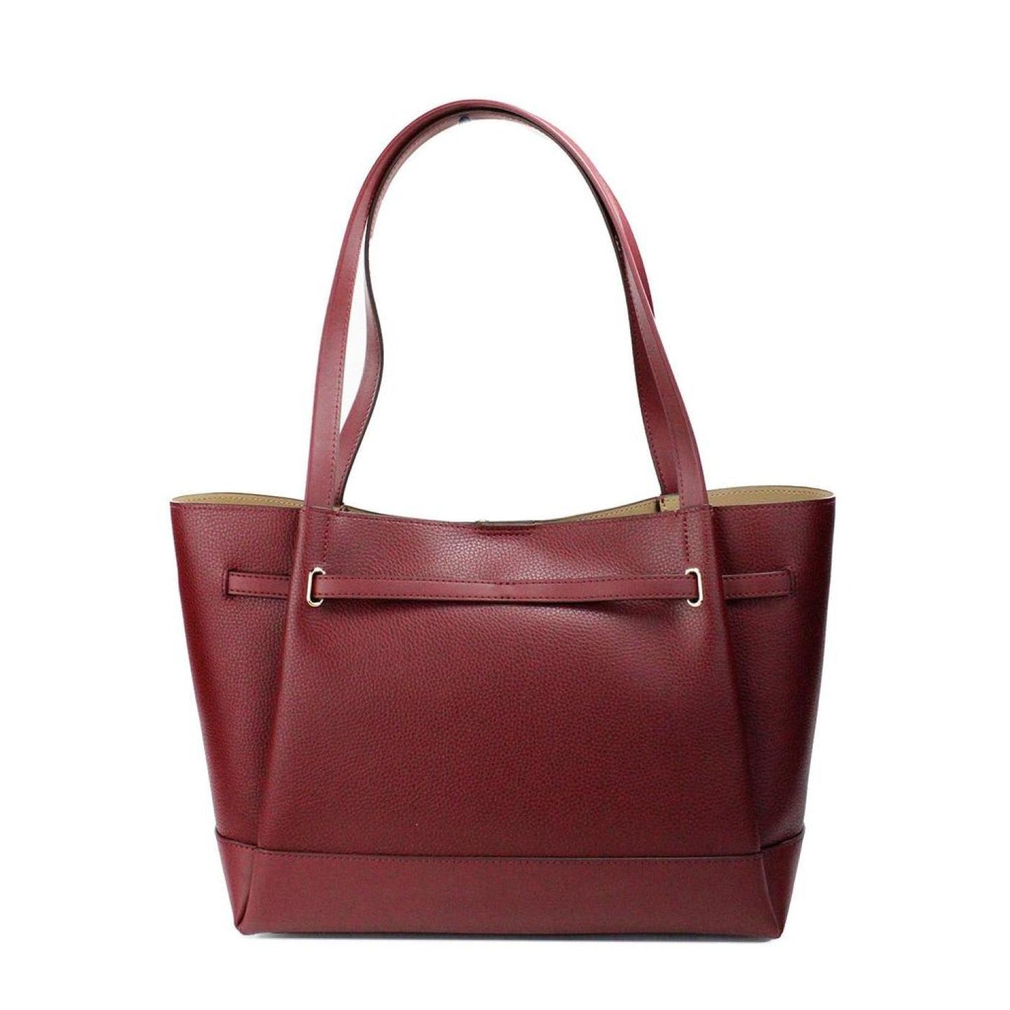 Michael Kors Reed Large  Cherry Leather Belted Tote Shoulder Bag Women's Purse