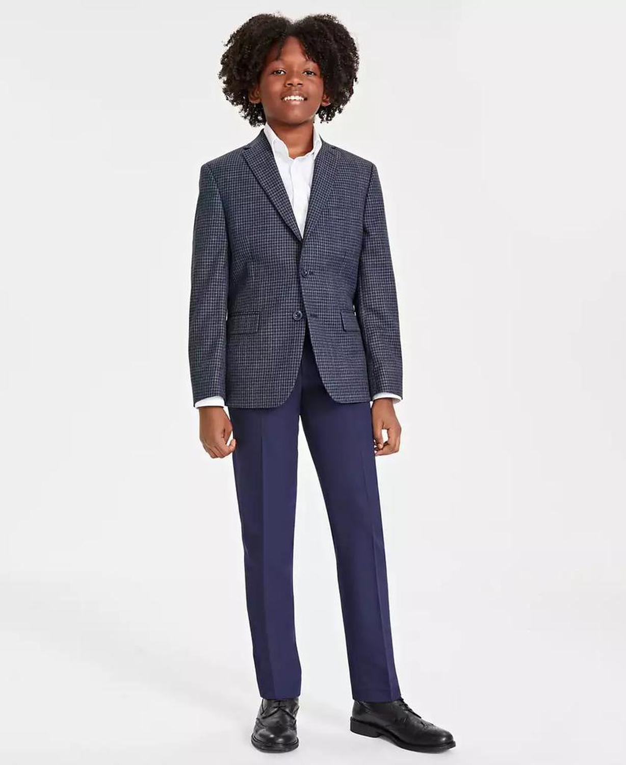 Big Boys Check Stretch Suit Jacket