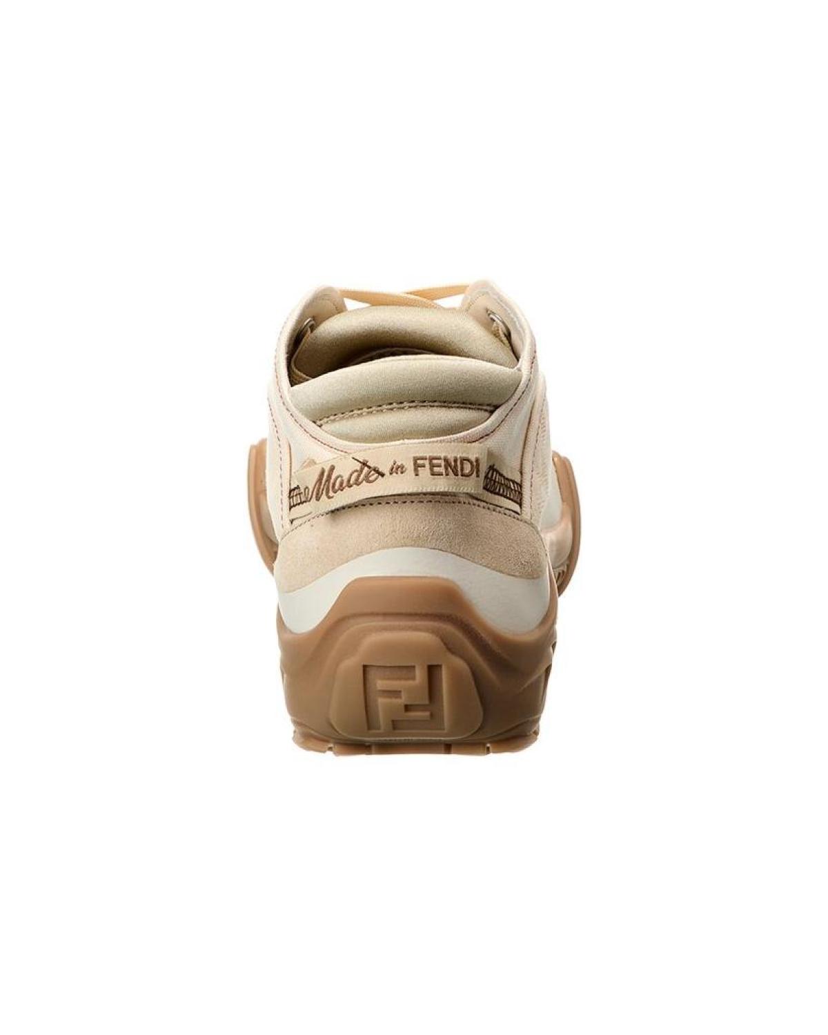 FENDI Tag Leather Sneaker