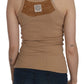 PINK MEMORIES Beige Cotton Spaghetti Strap Tank