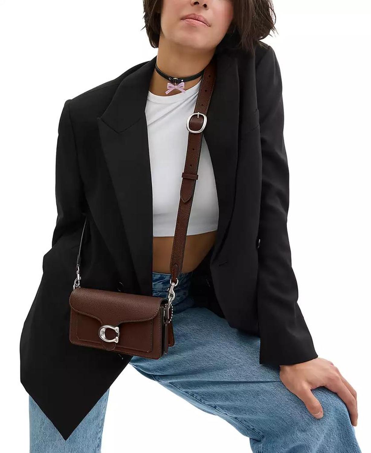 Polished Pebble Leather Mini Tabby Shoulder Bag 20