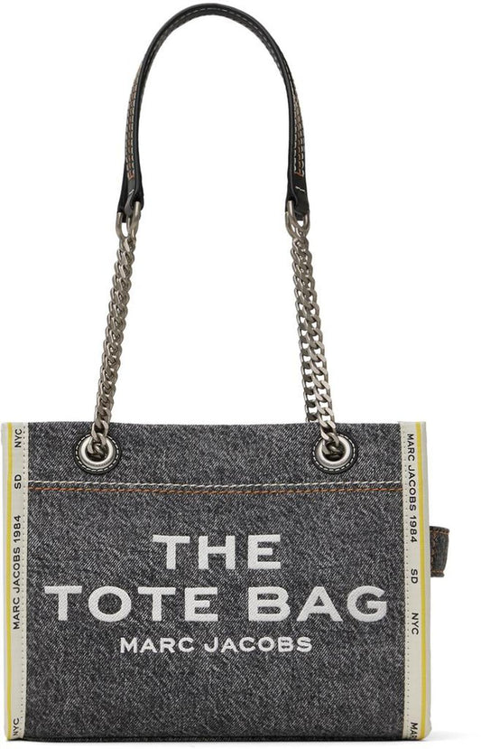 Black 'The Denim Chain Small' Tote