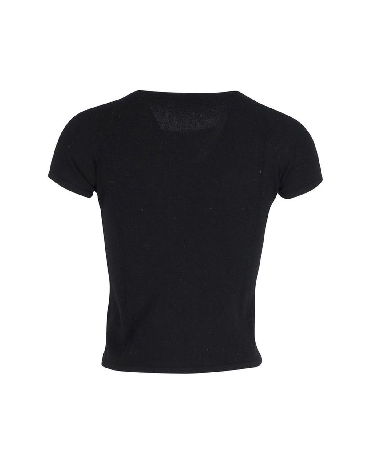 Max Mara Weekend Cap-Sleeve Top in Black Cotton