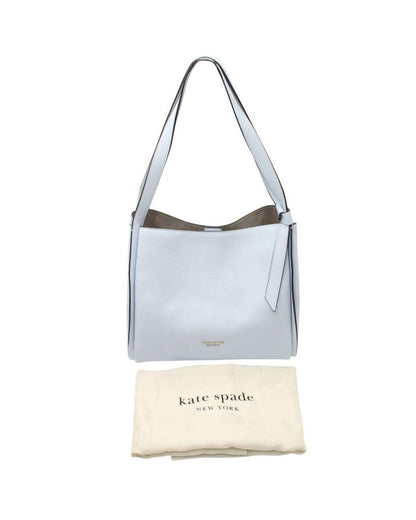 Baby Blue Pebbled Leather Tote Bag