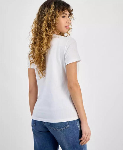 Women's Cotton Embellished Logo T-Shirt