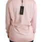 Dolce & Gabbana Pink Floral Silk V-Neck Sweater