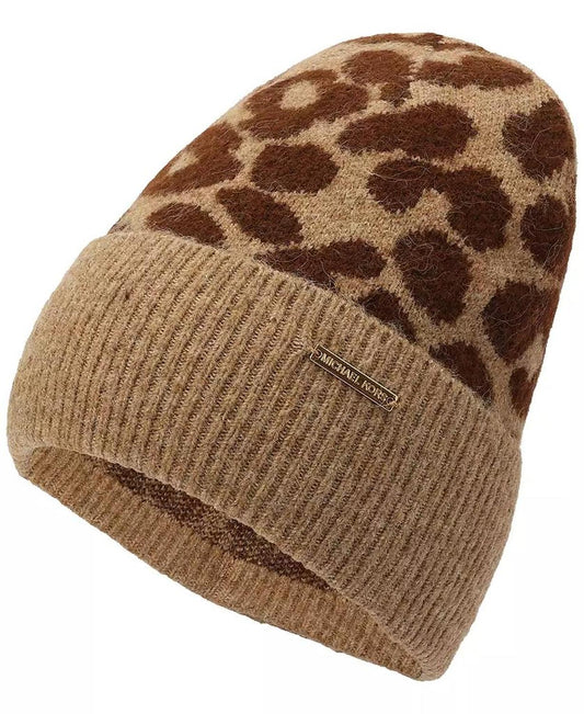 Women's Leopard Crown Cuff Beanie