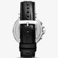 Oversized Maren Silver-Tone and Crocodile Embossed Leather Watch