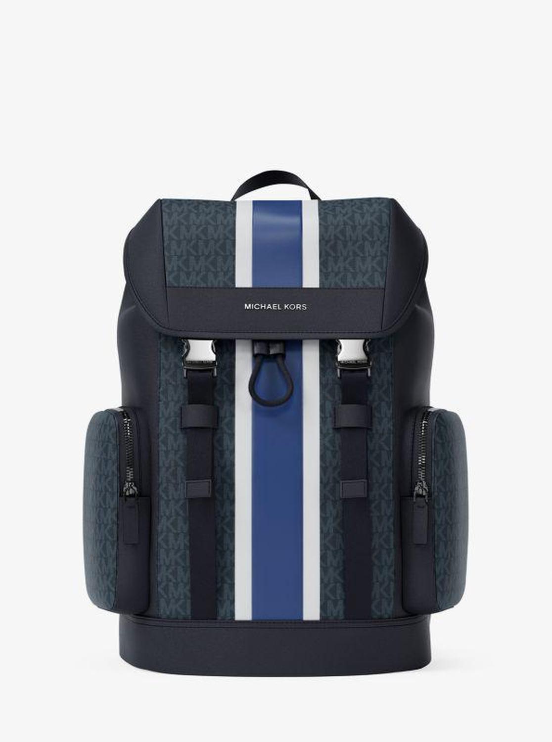 Cooper Medium Striped Signature Logo City Backpack