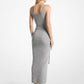 Stretch Wool Blend Ruched Tank Dress