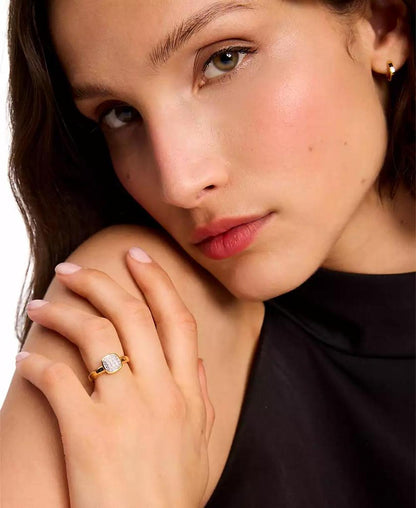 23k Gold-Plated Sterling Silver Lab-Grown Diamond Accent Ring