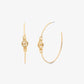 Precious Metal-Plated Brass Curb Chain Logo Hoop Earrings