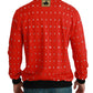 Dolce & Gabbana Elegant Red Crystal-Embellished Pullover Sweater