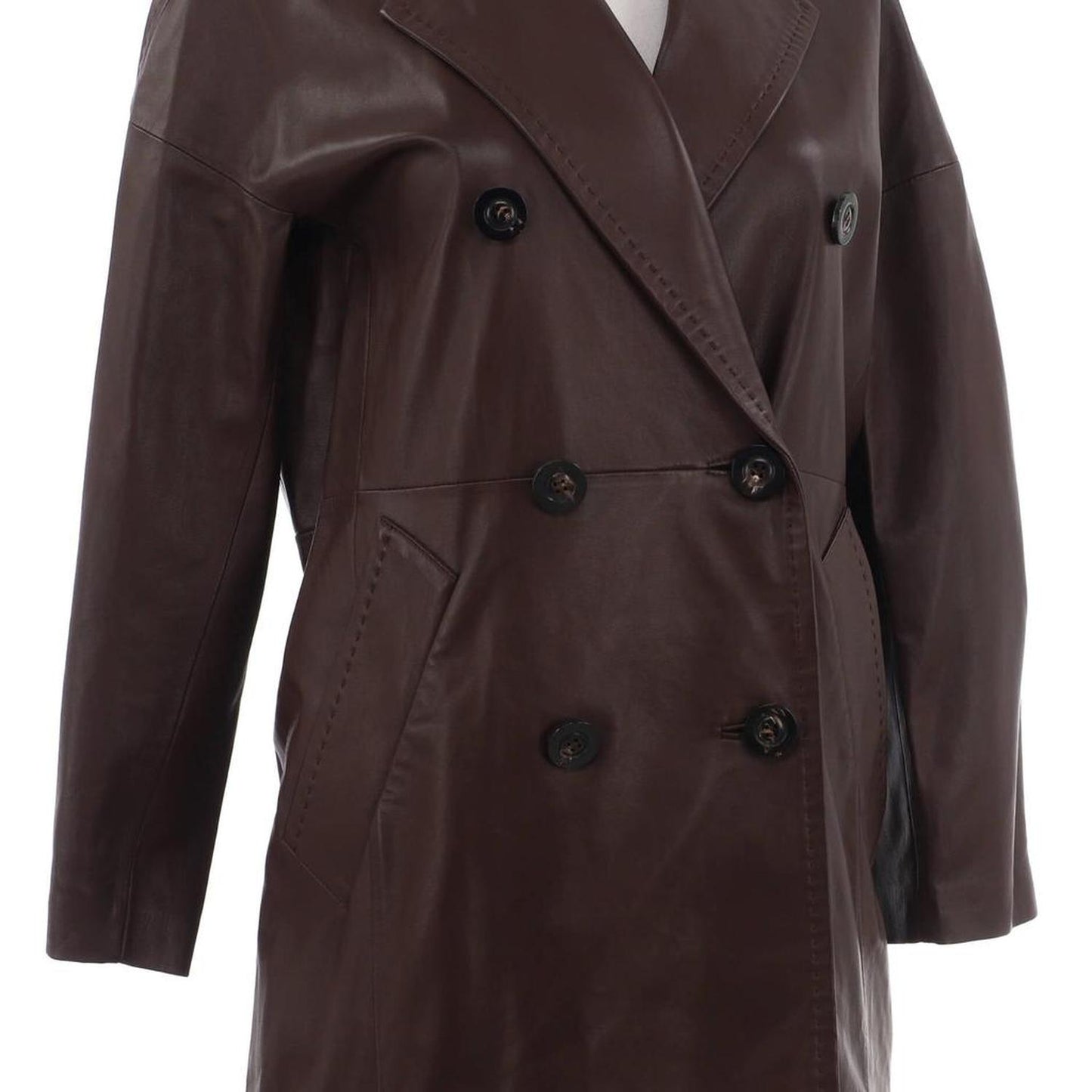 Women's Ussuri Double Breasted Coat Leather