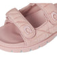 Sculpted C Quilted Washed Denim Double Band Sandals