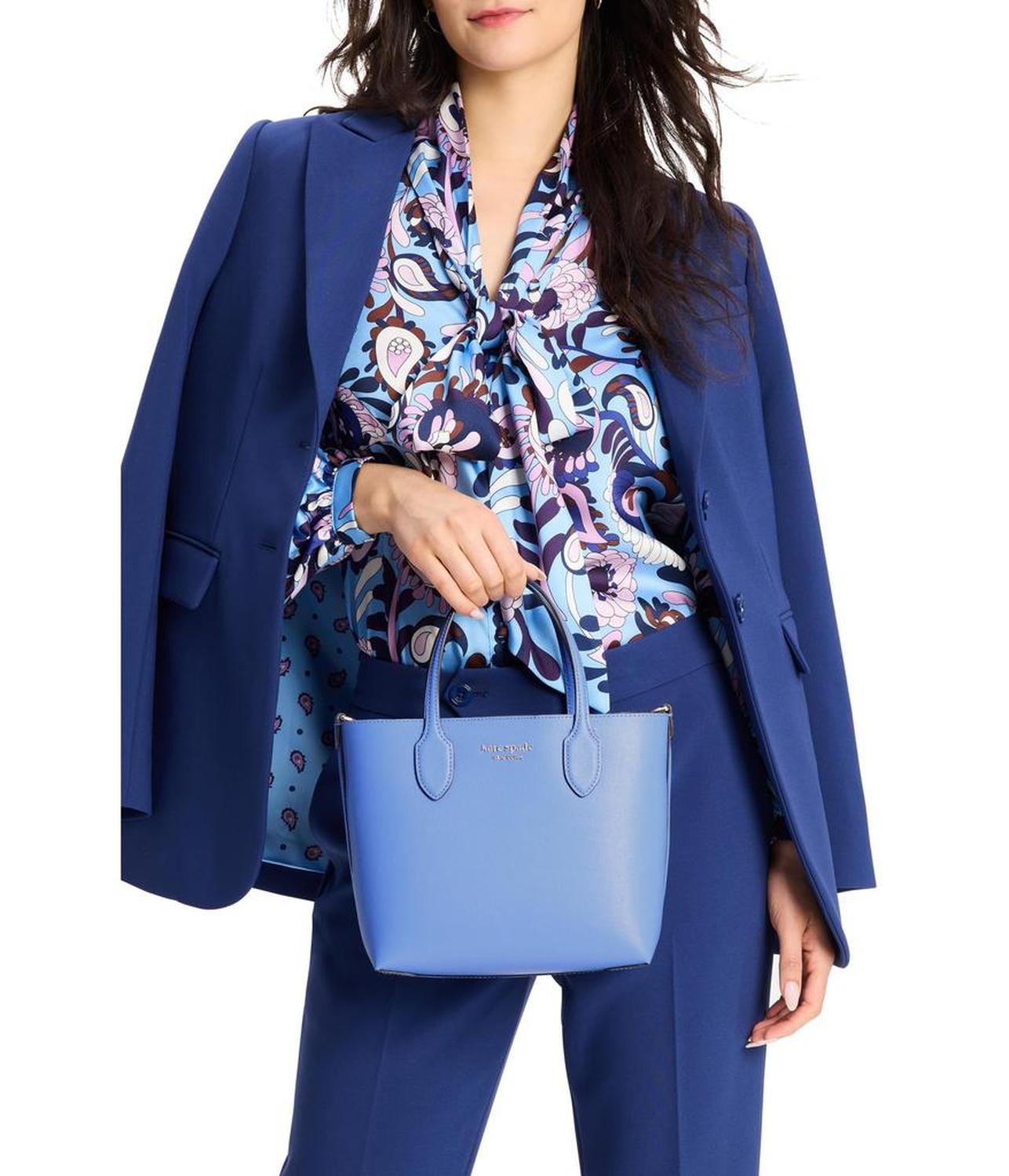 Bleecker Autumn Paisley Pop Printed Crossgrain Leather Medium Crossbody Tote