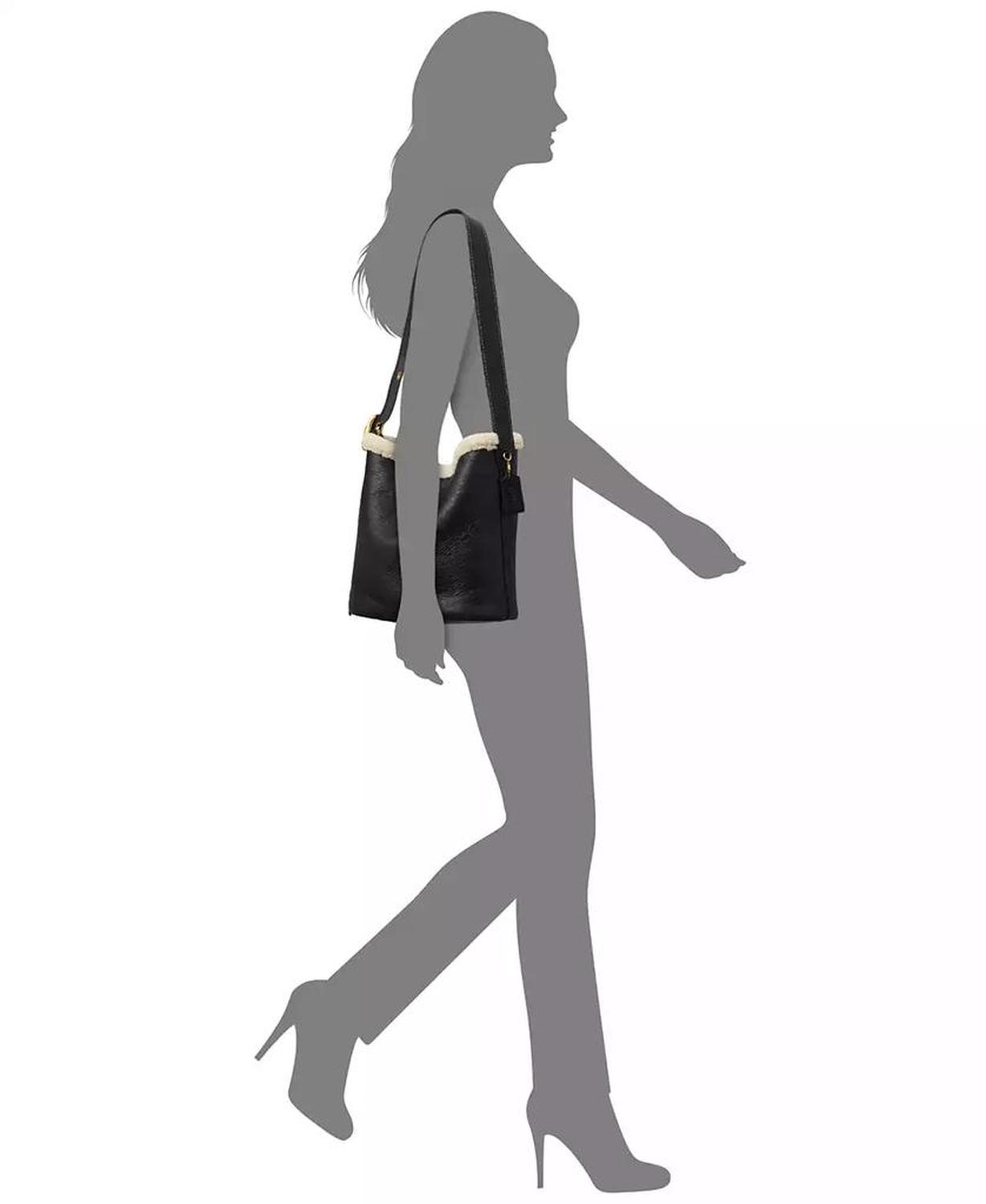 Bleeker Medium Shearling Trim Bucket Bag