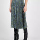 Women's Printed Pleated A-Line Pull-On Skirt