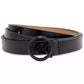 Logo Charm Skinny Belt