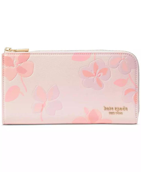 Devin Springs Pansies Zip Around Continental Wallet