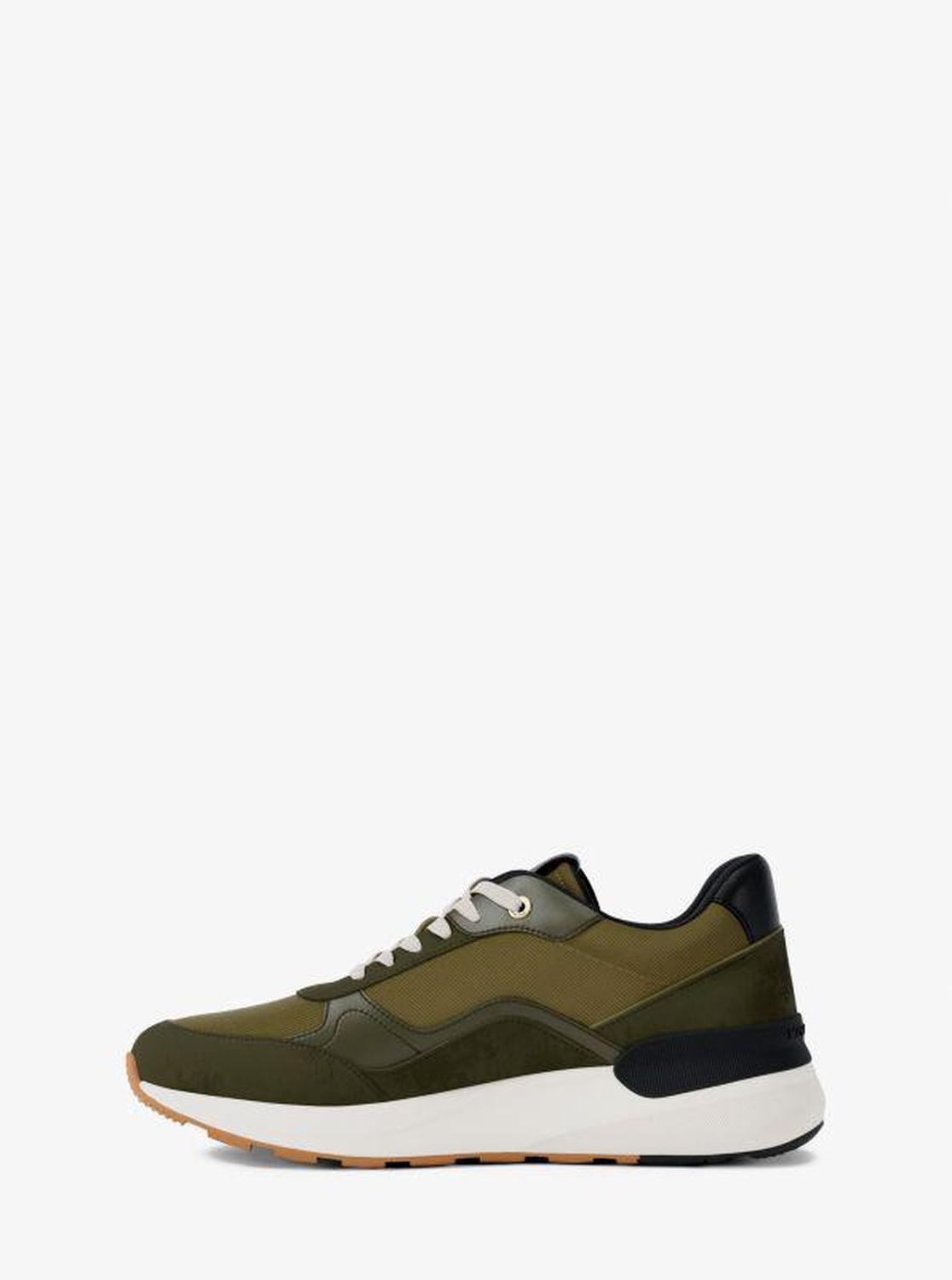 Trevor Leather and Corded Twill Trainer