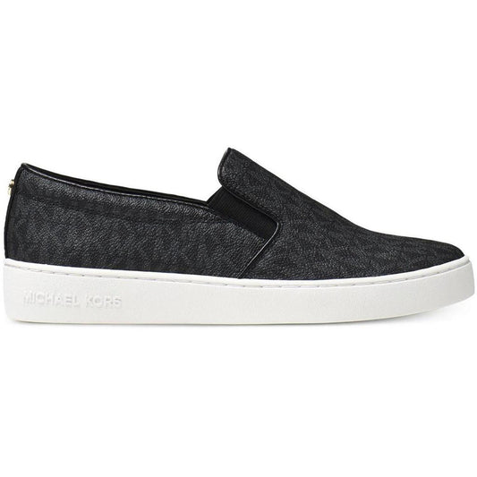 Womens Faux Leather Slip-On Sneakers