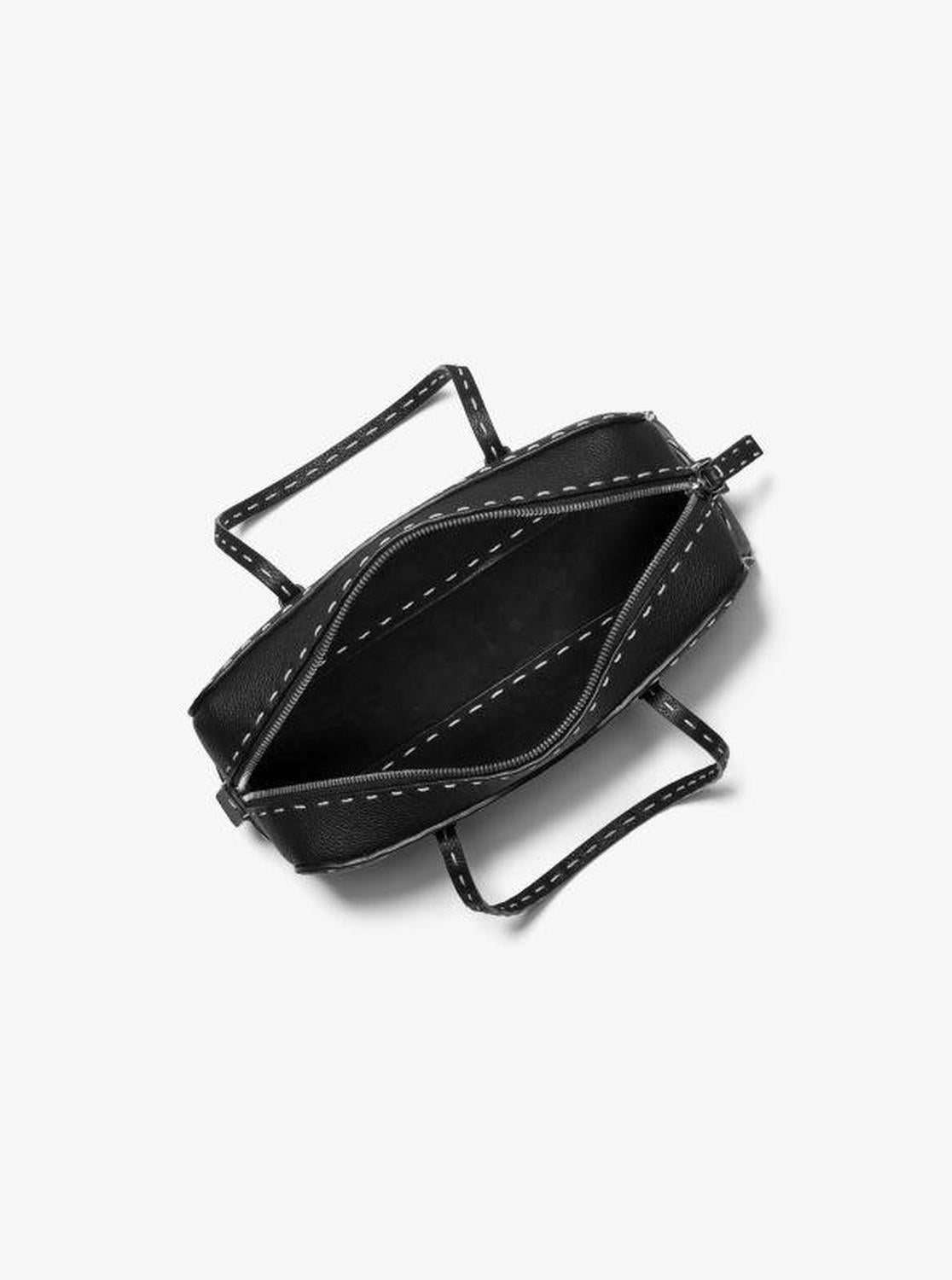 Roberta Hand-Stitched Pebbled Leather Satchel