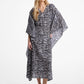 Zebra Print Cotton Belted Caftan