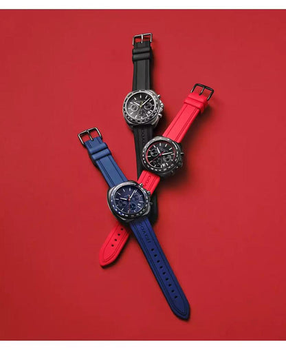 Men's Charter Black Silicone Strap Watch 44.5mm