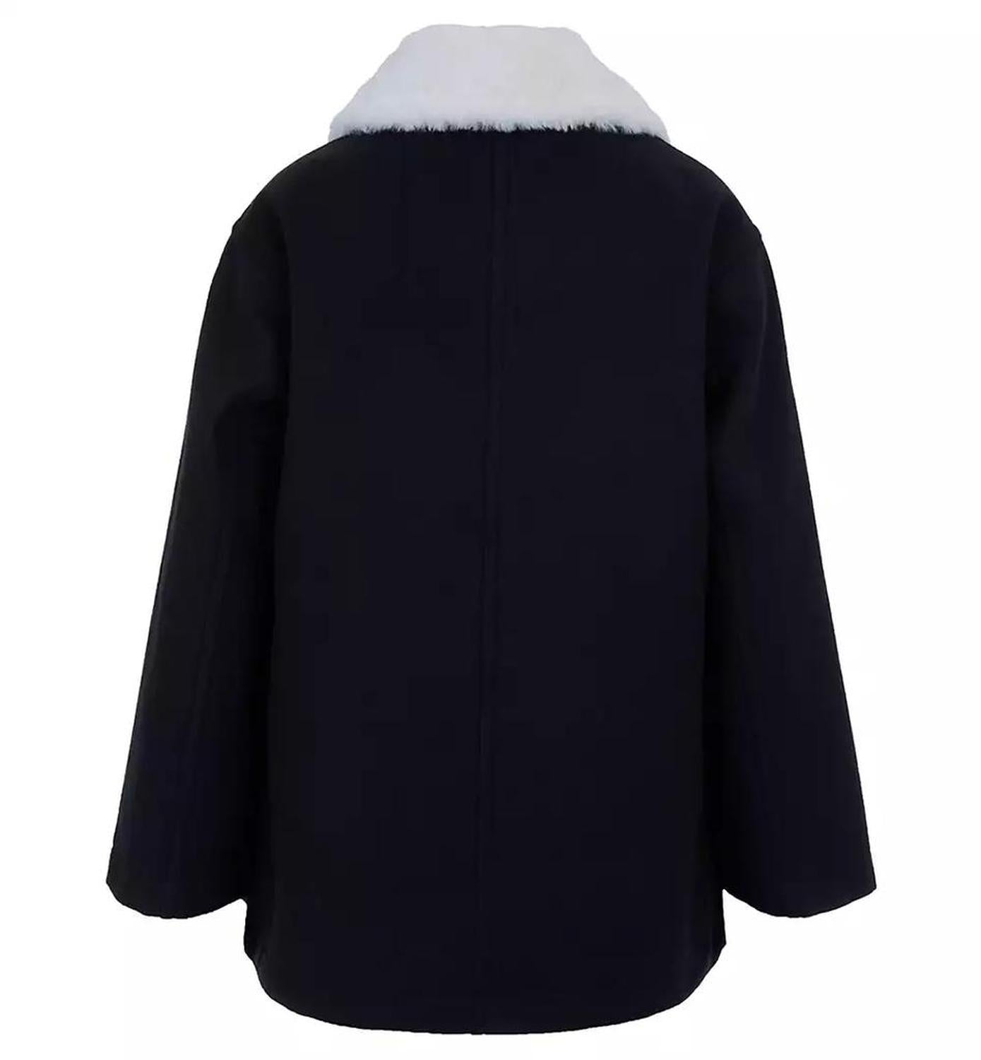 Big Girls Faux Wool Collar Jacket