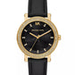 Women's Corey Three-Hand Black Leather Watch, 38mm