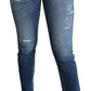 Dolce & Gabbana Enchanted Crystal Studded Blue Jeans