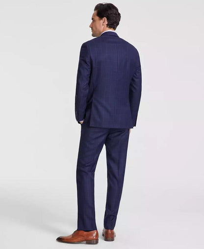 Men's Classic-Fit Plaid Wool Blend Stretch Suit Separates