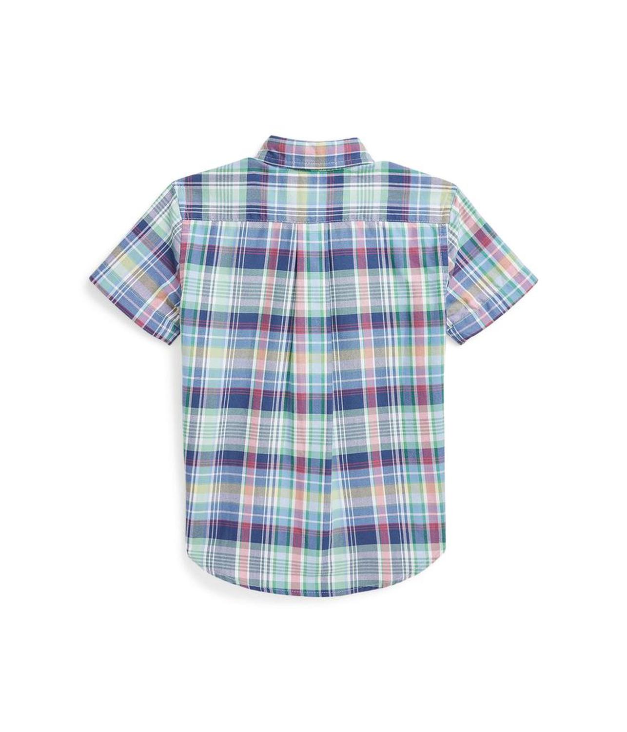 Plaid Cotton Oxford Short Sleeve Shirt (Toddler/Little Kid)