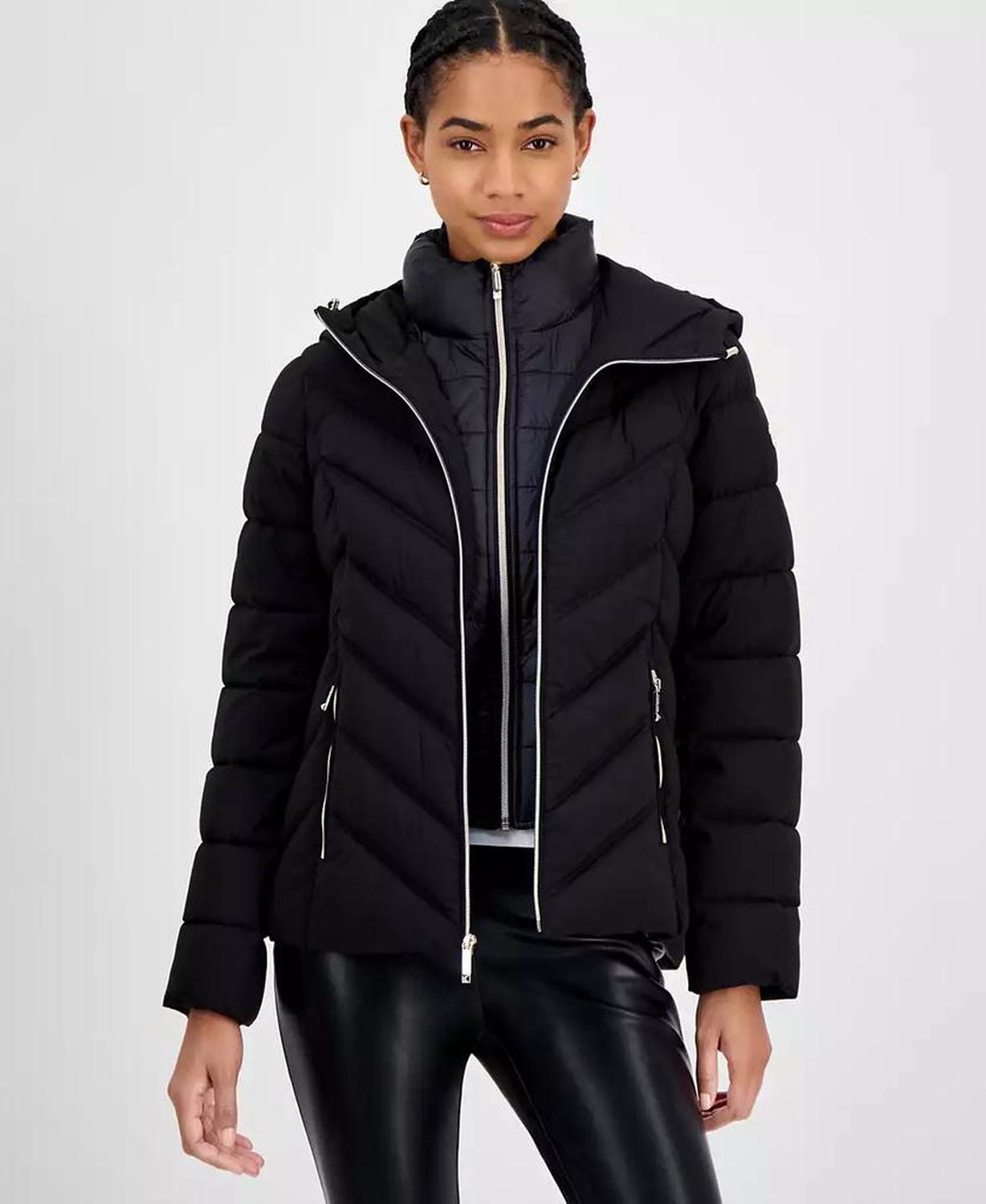 Women's Hooded Bibbed Packable Puffer Coat
