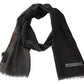 Missoni Elegant Black Wool Scarf with Embroidered Logo