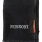 Missoni Elegant Black Wool Scarf with Embroidered Logo