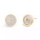 Signature Mother of Pearl Coin Stud Earrings
