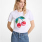 Sequined Cherry Organic Cotton Jersey T-Shirt