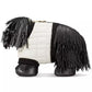 Shaggy Fabric & Fringed Leather Small 3D Dog Crossbody