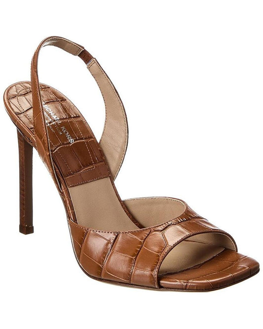 Marisa Croc-Embossed Leather Slingback Sandal