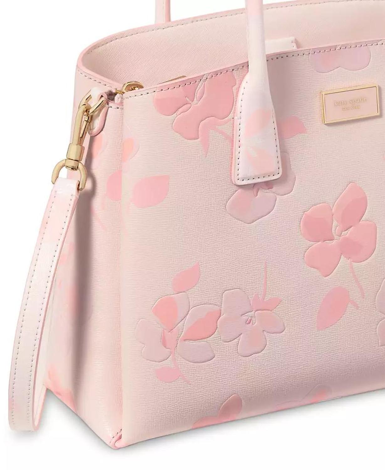 Serena Spring Pansies Leather Satchel