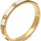 Imitation Pearl Gold Hinge Bangle Bracelet