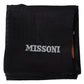 Missoni Elegant Black Wool Scarf with Embroidered Logo