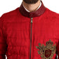 Dolce & Gabbana Red and Gold Bomber Designer Jacket