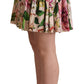 Dolce & Gabbana Elegant Floral Silk High Waist Mini Skirt