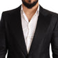 Dolce & Gabbana Elegant Black Metallic Slim Fit Blazer Jacket